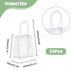 Прозрачные подарочные пакеты из ПВХ с ручкой CON-WH0105-13