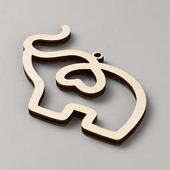 Adorno de elefante de la amistad de madera con tarjeta de historia de papel&nbsp;AJEW-WH0609-212