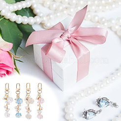 8 Stück 4 Farben Rose Perle Perle Harz Anhänger Dekoration&nbsp;HJEW-OC0001-29