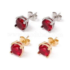 6 пара плоских круглых серег из кубического циркония EJEW-G291-04B-M