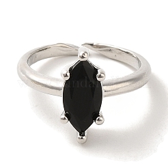 Реечное покрытие латунь микро паве кубический цирконий регулируемые кольца&nbsp;RJEW-H228-03P