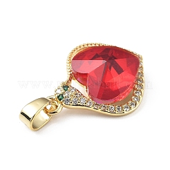 Pendenti in vero ottone placcato in oro 18k placcato in cremagliera con micro pavé di zirconi cubici trasparenti&nbsp;KK-C015-16G-07
