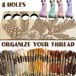 8-позиционные деревянные лотки для хранения ниток для вышивания TOOL-WH0056-029