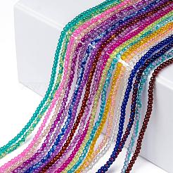 20 Farben sprühlackierte Knistern Glasperlen Stränge&nbsp;CCG-X0012-01-4mm