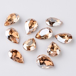Facettierte Tropfen k9 Glas Strass Cabochons&nbsp;X-RGLA-I001-6x4mm-M