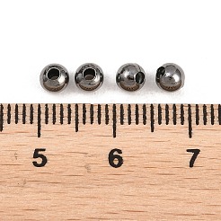 アイアン製スペーサービーズ  ラウンド  ガンメタ色  4mm  穴：1.5mm&nbsp;IFIN-E148Y-B
