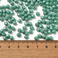 焼付塗装ガラスシードビーズ  双円錐形  シーグリーン  4.5x4mm  穴：1mm  約5232個/ポンド&nbsp;SEED-C004-01I