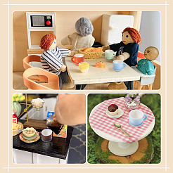 10セット5色の樹脂製ティーカップとプレートのミニチュア装飾品  ガーデンドールハウスアクセサリー  ミックスカラー  13x20x15mm&nbsp;DIY-TADJ0001-23