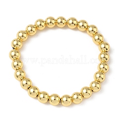 Stretch-Armbänder aus Messing mit runden Perlen für Männer und Frauen&nbsp;BJEW-B148-05E-G