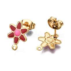 Фурнитура для сережек-гвоздиков из нержавеющей стали 304 с эмалью STAS-T052-43G-05