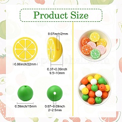 58 шт. 8 стиля лимонные пищевые экологически чистые силиконовые фокусные бусины&nbsp;SIL-CJ0001-99