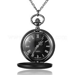 Плоские круглые сплава кварцевые карманные часы WACH-N039-04B-B