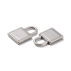 変色しない304ステンレススチールペンダント  ロック  ステンレス鋼色  16x10x2mm  穴：4x5.5mm&nbsp;STAS-B024-40P-01