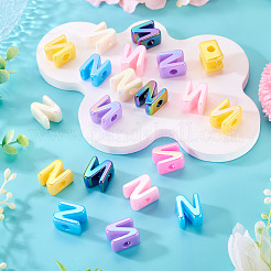 20 pièce de perles européennes en acrylique opaque avec placage UV&nbsp;OACR-TADJ0001-16N