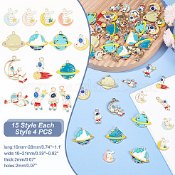 Подвески из сплава эмали 60шт 15 стиля&nbsp;ENAM-AR0001-52