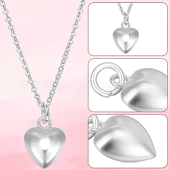 3 шт. 925 подвески в виде объемного сердца из стерлингового серебра с соединительными кольцами&nbsp;STER-BBC0008-09