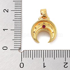 Colgantes de latón chapado con micro pavé de circonitas cúbicas con temática lunar&nbsp;KK-Z071-52G-04