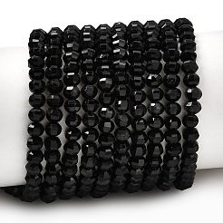 Natürliche schwarze Turmalin Perlen Stränge&nbsp;G-K376-I02-3x4mm