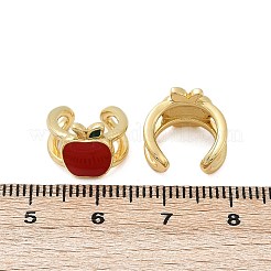 Серьги-манжеты с эмалью из латуни&nbsp;EJEW-Q036-02A-G