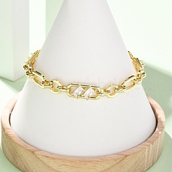 Armbänder aus Messing mit Ring- und Büroklammer-Motiv&nbsp;BJEW-D458-03G-02