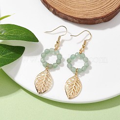 Серьги с подвесками из золотой латуни EJEW-TA00416