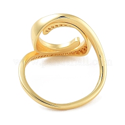 Открытые манжеты из латуни с микро-паве и кубическим цирконием для женщин&nbsp;RJEW-Z059-31G