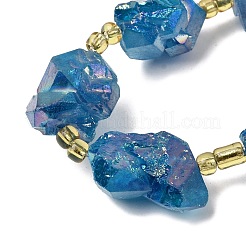 Гальванизированные нити из необработанных натуральных аметистов&nbsp;G-Z131-J02-01