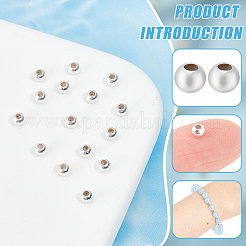 12 шт. 925 бусины-рондели из стерлингового серебра&nbsp;STER-BC0001-85