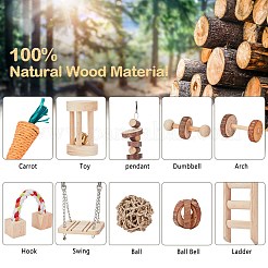 Jouets à mâcher pour hamster en bois naturel&nbsp;AJEW-WH0114-43