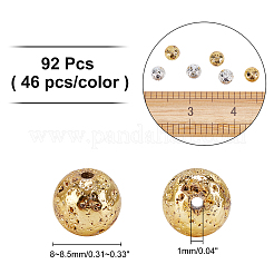 2 нитка 2-х цветных гальванизированных бусин из натурального лавового камня G-AR0004-22