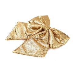 クリスマス プラスチック スパンコール 大きな蝶結びペンダント デコレーション  クリスマスツリーの吊り下げ飾り用  小麦  240x230x35mm&nbsp;AJEW-S088-04B