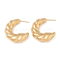 Pendientes de botón de latón retorcido para mujer&nbsp;KK-CBAD851-20G