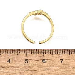 Латунные кольца-манжеты с микропаве и прозрачным цирконием для женщин RJEW-H247-30G