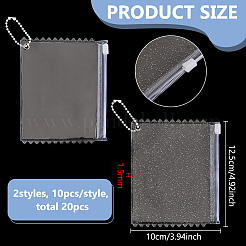 透明PVCジップトップ収納袋 2種類 20個  ボールチェーン付き長方形  透明  10x12.5x0.15cm  10個/スタイル&nbsp;ABAG-FG0001-15