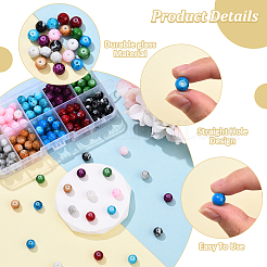 220 шт. 10-х цветные стеклянные круглые бусины&nbsp;DGLA-YW0001-59