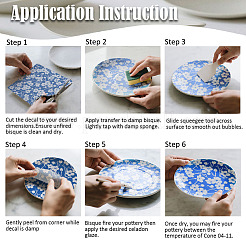 6 Stück 6 Papier-Keramik-Aufkleber&nbsp;DIY-SD0002-10F