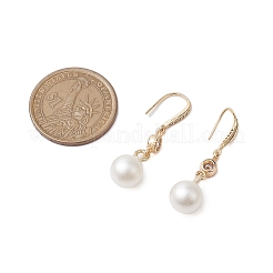 Серьги с подвесками из акрилового жемчуга EJEW-JE06017