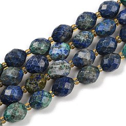 Натуральные бусы из хризоколлы и лазурита G-N342-149I-24