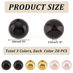 60 шт. 3-х цветные бусины из искусственного жемчуга из смолы RESI-PH0001-95