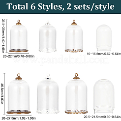 12 комплект стеклянных купольных крышек 6 стилей AJEW-SC0002-68