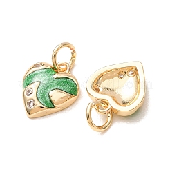 Valentinstag-Anhänger aus Messing mit Mikropavé-Fassung aus klaren Zirkonia und Emaille&nbsp;CU-K002-48G-D