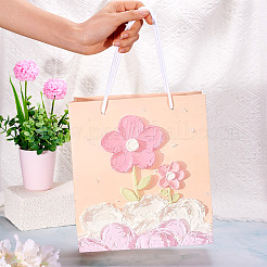6 Stück rechteckige Geschenktüten aus Papier mit Blumen und Seilgriffen&nbsp;ABAG-TA0001-29B
