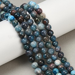 Круглые бусины пряди природного апатита G-K068-02-6mm-01