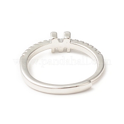 Прозрачное регулируемое кольцо с буквой из прозрачного циркония RJEW-C052-01P-M