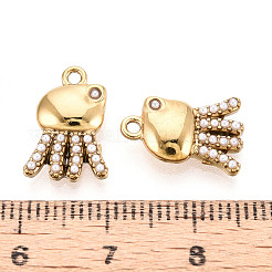 Подвески в виде кальмаров из нержавеющей стали 304 и искусственного жемчуга из АБС-пластика&nbsp;STAS-T072-65G