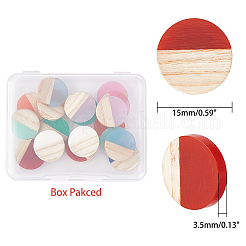 Olycraf 20шт 10 цвета кабошоны из смолы и дерева RESI-OC0001-03
