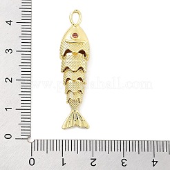 Porta pesce placcato in ottone micro pavé ciondoli in zirconia cubica&nbsp;KK-Z071-72B-01G