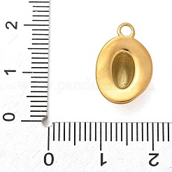 304ステンレスペンダント  カウボーイハットのチャーム  18KGP本金メッキ  17x11x5mm  穴：2mm&nbsp;STAS-F349-04G