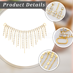 2 шт. цепочка для украшения обуви из сплава и стеклянных стразов с кисточками FIND-GF0005-26