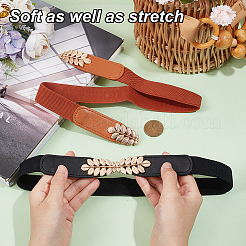 2 шт. двухцветный нейлоновый эластичный ремень-цепочка с искусственной кожей AJEW-GF0007-03A